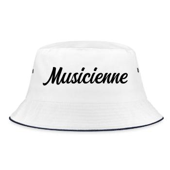 Musician Artist Melody Instrument Passionate - Bucket Hat - white/navy - Front