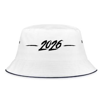 2026 year - Bucket Hat - white/navy - Front