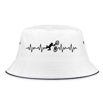 MTB_2_EKG_schwarz - Bucket Hat - Weiß/Navy - Vorne