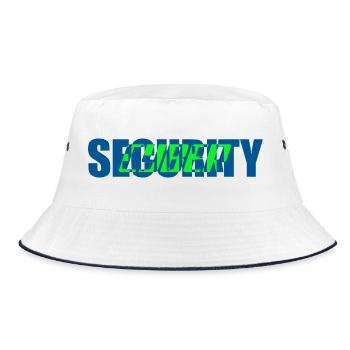 Cyber Security Logo Design T-Shirt modernes Design - Bucket Hat - Weiß/Navy - Vorne