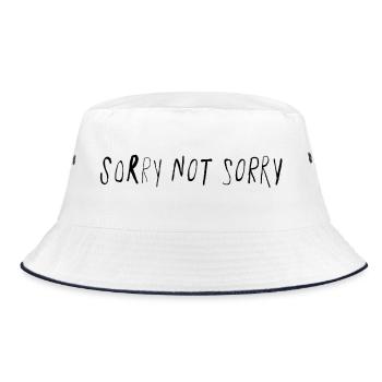 Sorry Not Sorry Minimal Statement Spruch - Bucket Hat - white/navy - Front