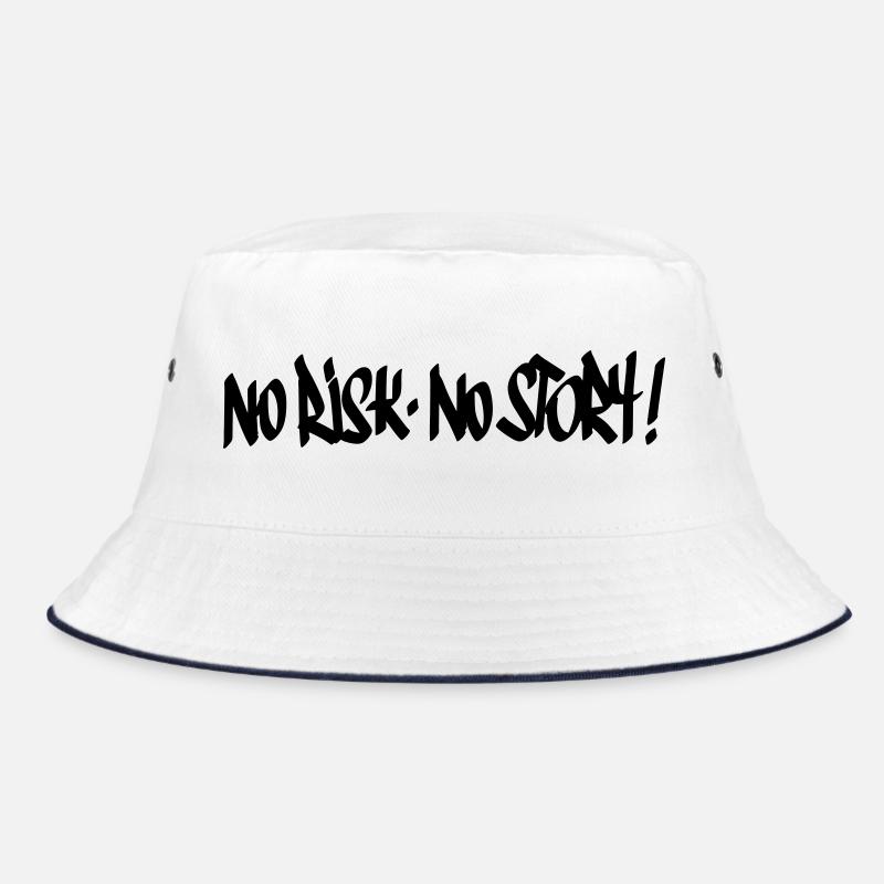 No Risk No Story Motto Bucket Hat