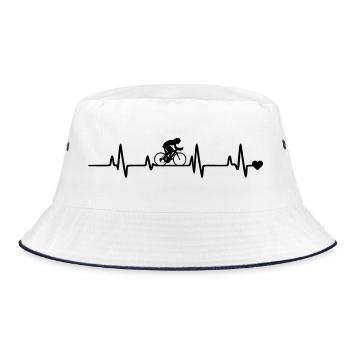  Fahrrad Radfahrer - Bucket Hat - Weiß/Navy - Vorne