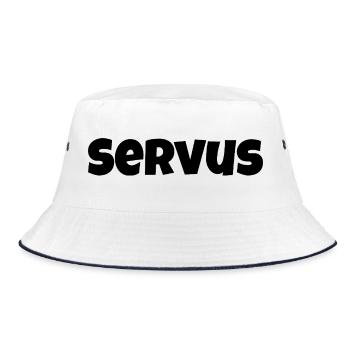 Servus (Luckiest Guy) - Bucket Hat - Weiß/Navy - Vorne