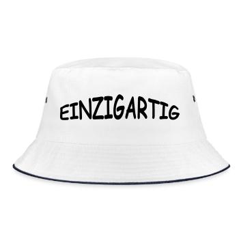 einzigartig - Bucket Hat - Weiß/Navy - Vorne