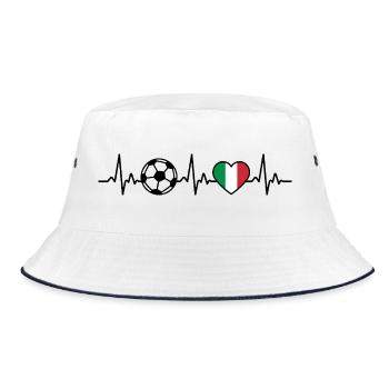 Italy Football Heartbeat Italy - Bucket Hat - white/navy - Front