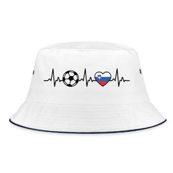 Slovenia Football Heartbeat Slovenia - Bucket Hat - white/navy - Front
