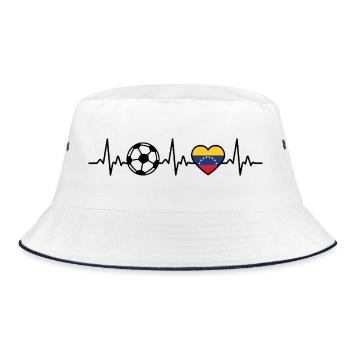 Venezuela Football Heartbeat Venezuela - Bucket Hat - white/navy - Front