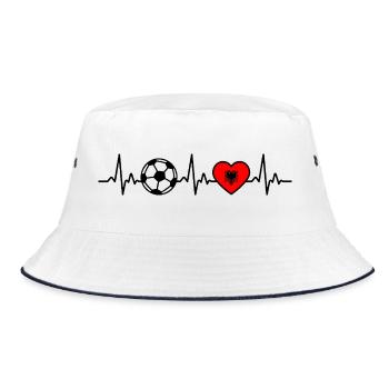 Albania Football Heartbeat Albania - Bucket Hat - white/navy - Front