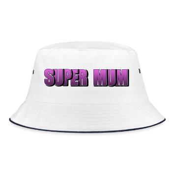 Lettrage Super Maman pour la meilleure mère - Bob - blanc/marine - Devant
