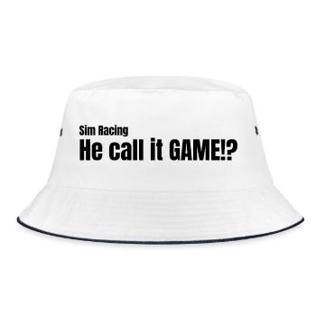 He call it GAME!? - Bucket Hat - Weiß/Navy - Vorne