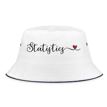 Ich liebe Statistik - Bucket Hat - Weiß/Navy - Vorne