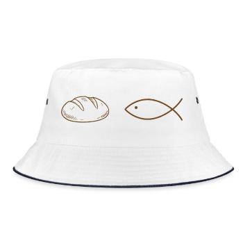 Laibe und Fisch - Bucket Hat - Weiß/Navy - Vorne