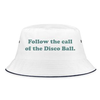 Follow the call of the Disco Ball. - Bucket Hat - Weiß/Navy - Vorne