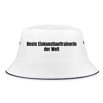 Beste Eiskunstlauftrainerin der Welt Geschenk - Bucket Hat - Weiß/Navy - Vorne