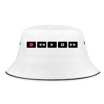 Oldschool Videocontrol - Bucket Hat - white/navy - Front