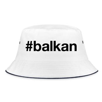 BALKAN Hashtag - Bucket Hat - Weiß/Navy - Vorne