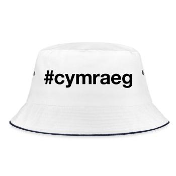 WELSH Hashtag Welsh Wales - Bucket Hat - white/navy - Front
