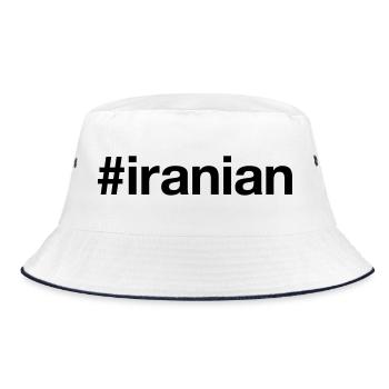IRAN Hashtag Iraner Iranisch iranian - Bucket Hat - Weiß/Navy - Vorne