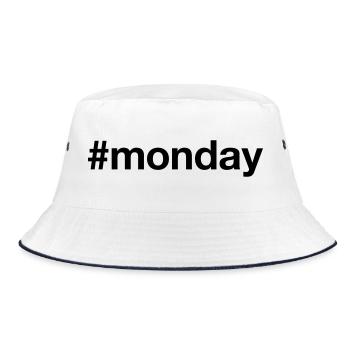 MONDAY Hashtag monday - Bucket Hat - white/navy - Front