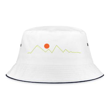 Berge - Bucket Hat - Weiß/Navy - Vorne