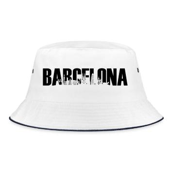 Barcelona Spanien Katalonien Europa Skyline - Bucket Hat - Weiß/Navy - Vorne