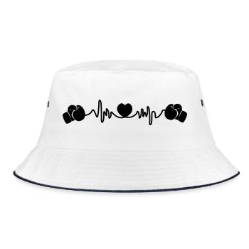 Heart rate boxing - Bucket Hat - white/navy - Front