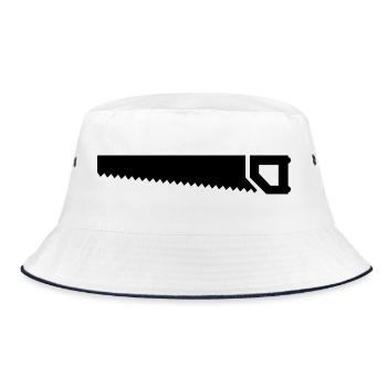 Säge - Bucket Hat - Weiß/Navy - Vorne