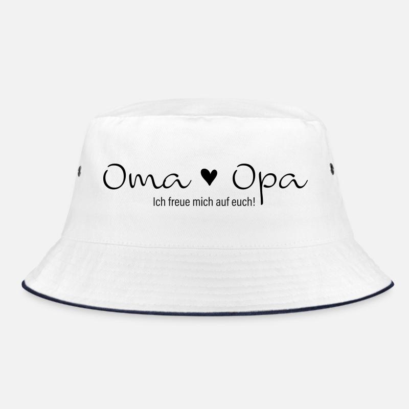 Oma Opa ich freue mich auf euch - Bucket Hat - Weiß/Navy