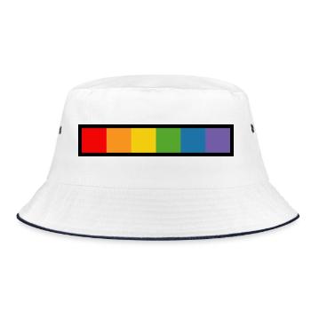 LGBT rainbow black - Bucket Hat - white/navy - Front