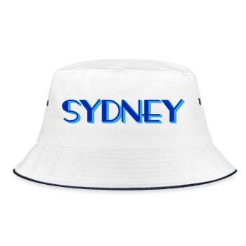 Lettrage Sydney – Design urbain moderne - Bob - blanc/marine - Devant