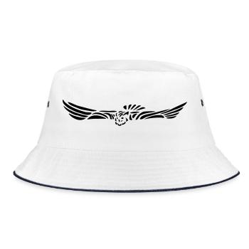Eagle owl in flight - Bucket Hat - white/navy - Front