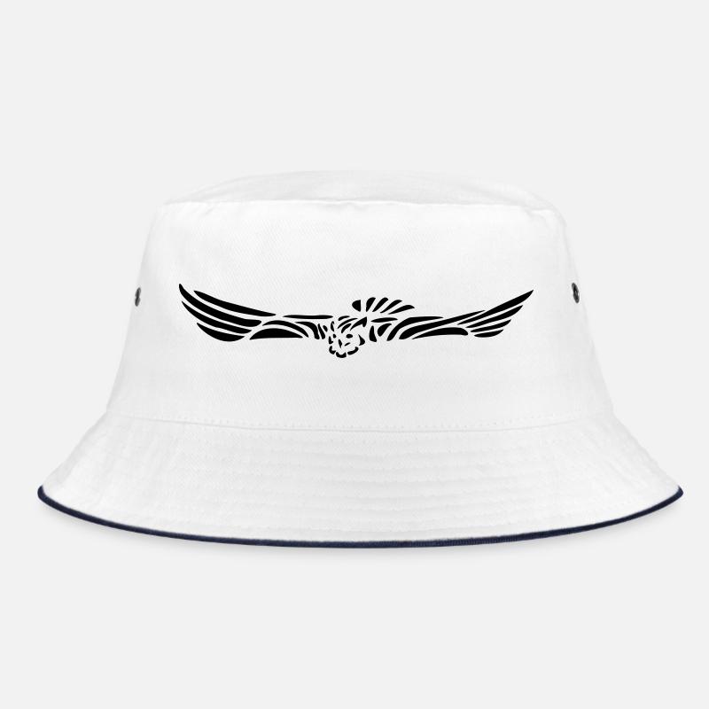 Eagle owl in flight - Bucket Hat - white/navy