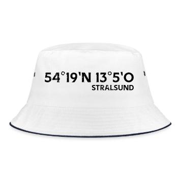 Stralsund Coordinates Souvenir - Bucket Hat - white/navy - Front