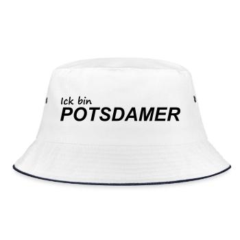ICK BIN POTSDAMER - Bucket Hat - Weiß/Navy - Vorne