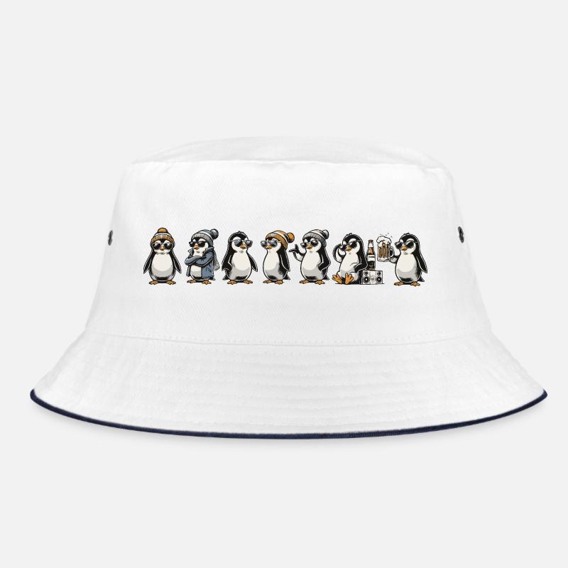 Cool Pingus - Bucket Hat - white/navy