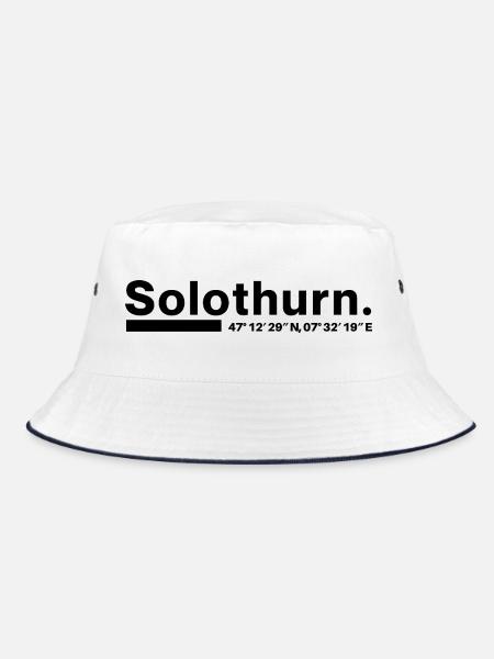 Solothurn Koordinaten Kanton Schweiz - Bucket Hat - Weiß/Navy - Vorne