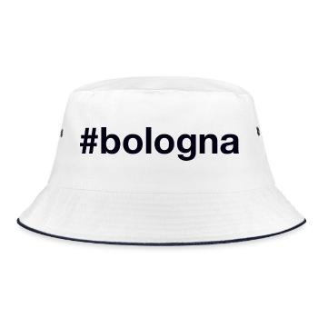Bologna Hashtag Italy Italien - Bucket Hat - white/navy - Front