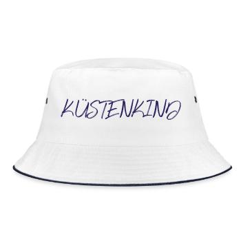 Kuestenkind, navy - Bucket Hat - Weiß/Navy - Vorne