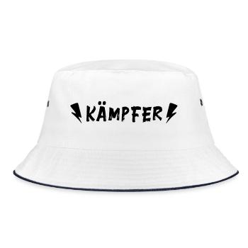 Kämpfer - Glücksbringer - Du schaffst das! - Bucket Hat - Weiß/Navy - Vorne