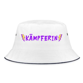 Kämpferin - Glücksbringer - positive Vibes - Bucket Hat - Weiß/Navy - Vorne