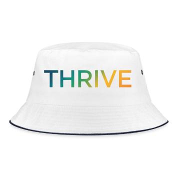 Thrive Gradient Lettering - Bucket Hat - white/navy - Front