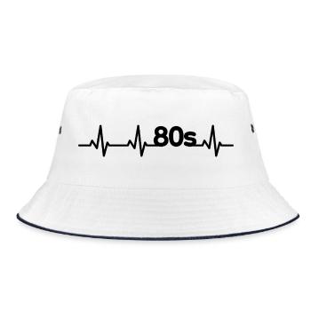 80er Jahre Pulsschlag - Bucket Hat - Weiß/Navy - Vorne