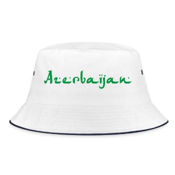 Azerbaijan Aserbaidschan - Bucket Hat - white/navy - Front