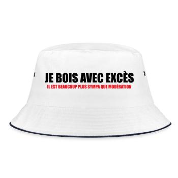 Je bois avec Excès plus sympa que Modération - Bob - blanc/marine - Devant