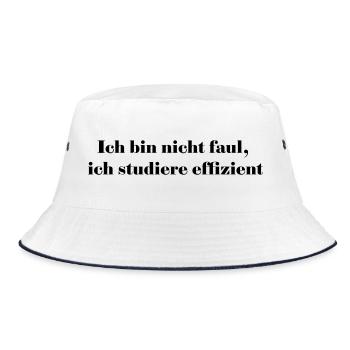 I'm not lazy, I'm studying efficiently - Bucket Hat - white/navy - Front