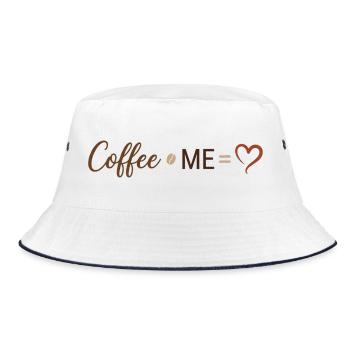 Coffee & Me - Liebe zum Kaffee Design - Bucket Hat - Weiß/Navy - Vorne