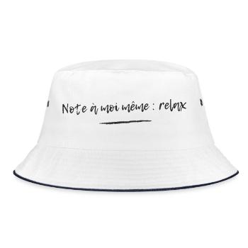 Humor: Anmerkung an mich selbst: Entspann dich - Bucket Hat - Weiß/Navy - Vorne