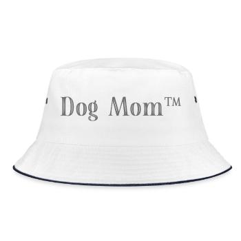 Dog Mom™ T-Shirt – Minimalistisch & Moderner Stil - Bucket Hat - Weiß/Navy - Vorne