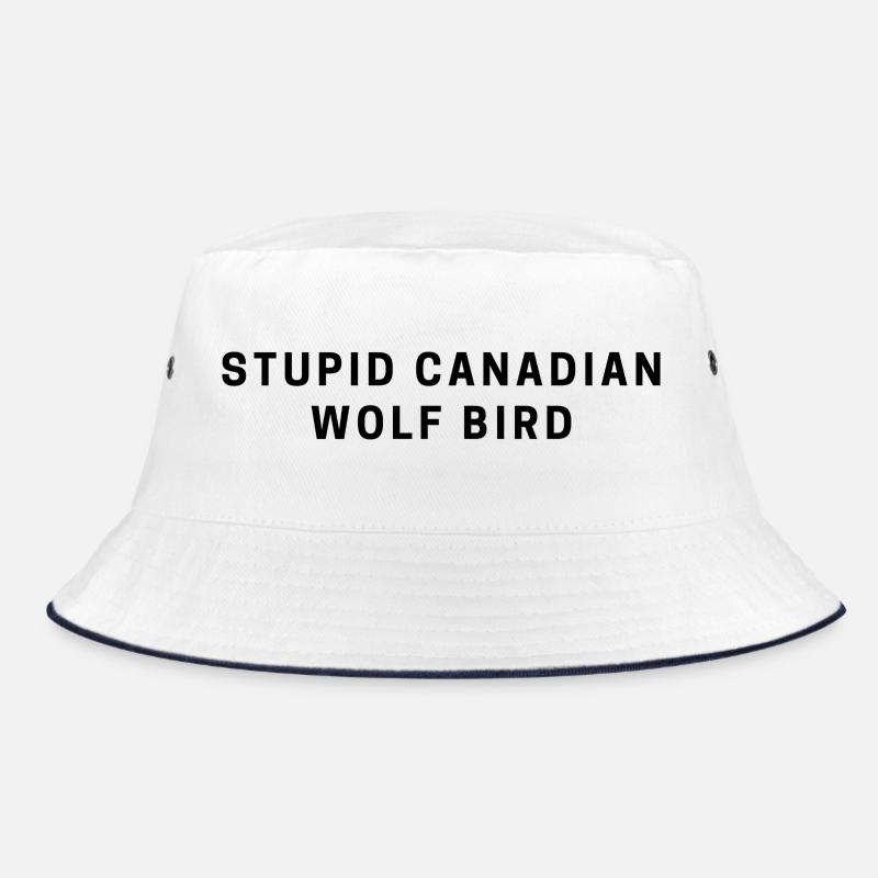DUMMER KANADISCHER WOLFSVOGEL - Bucket Hat - Weiß/Navy